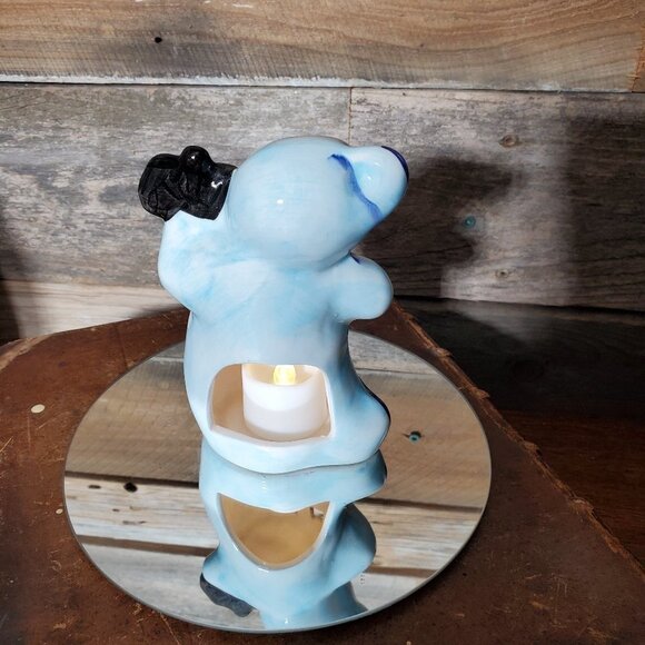 Whimsical  Happy Ghost w/ Jack o' Lantern & Bat Votive Candle Holder - #1 - Picture 4 of 7